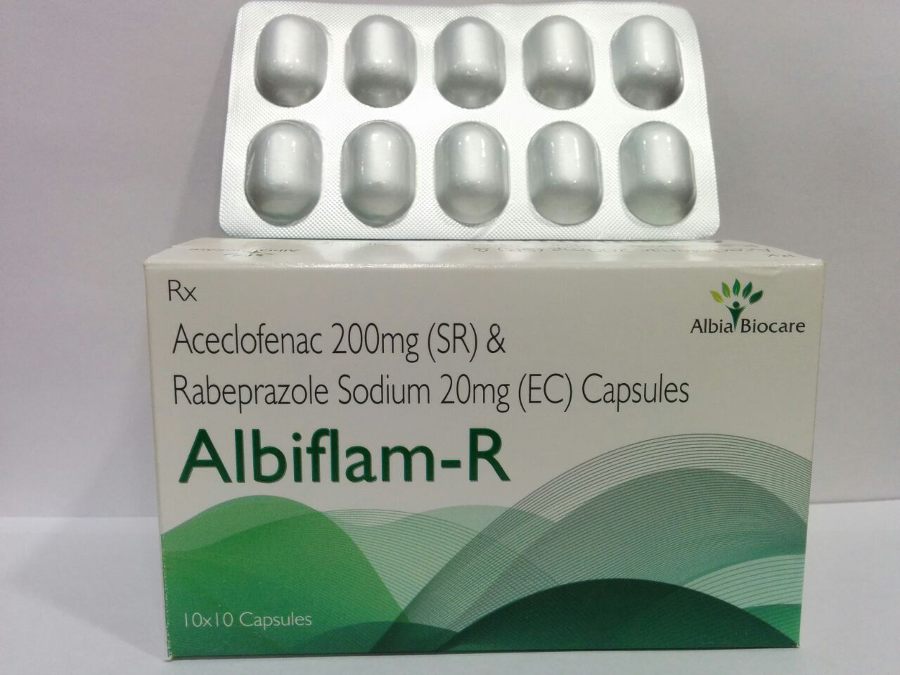 ALBIFLAM-R Capsule | Aceclofenac 200mg (S.R.) + Rabeprazole 20mg 